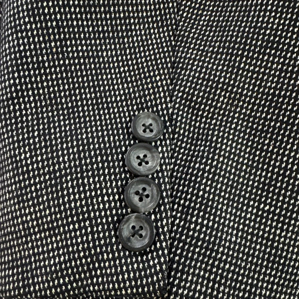 VTG Bespoke Hart Schaffner Marx Double Breasted Blazer Jacket Gray Silk Wool 42L